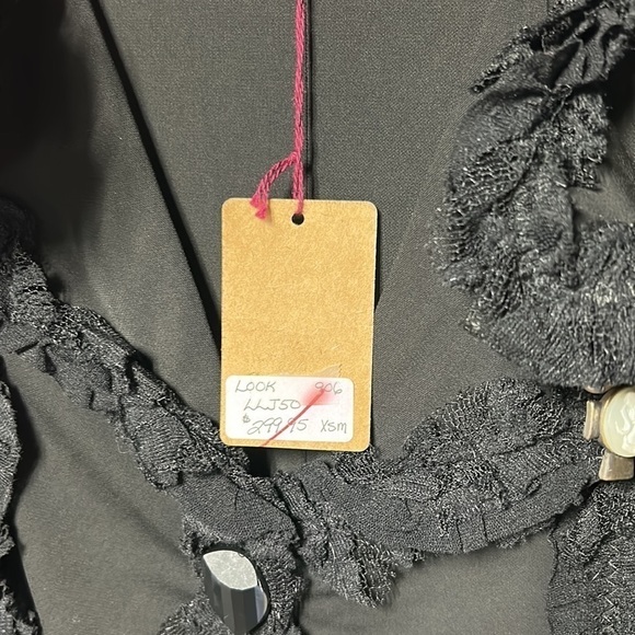 Look gold label size XS long sleeve black overlay boutique wear. NWT - Picture 6 of 15